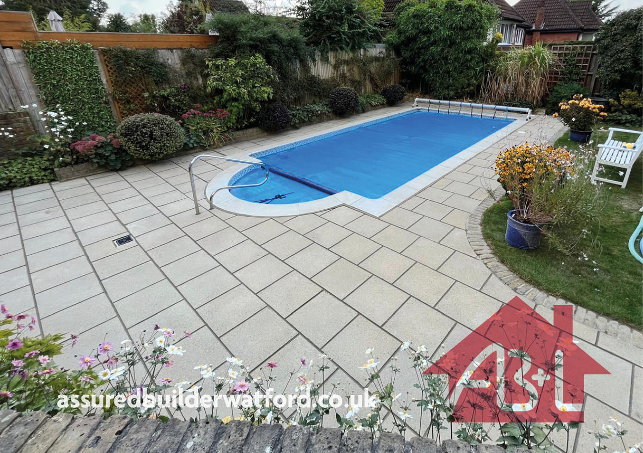 Tiled garden area