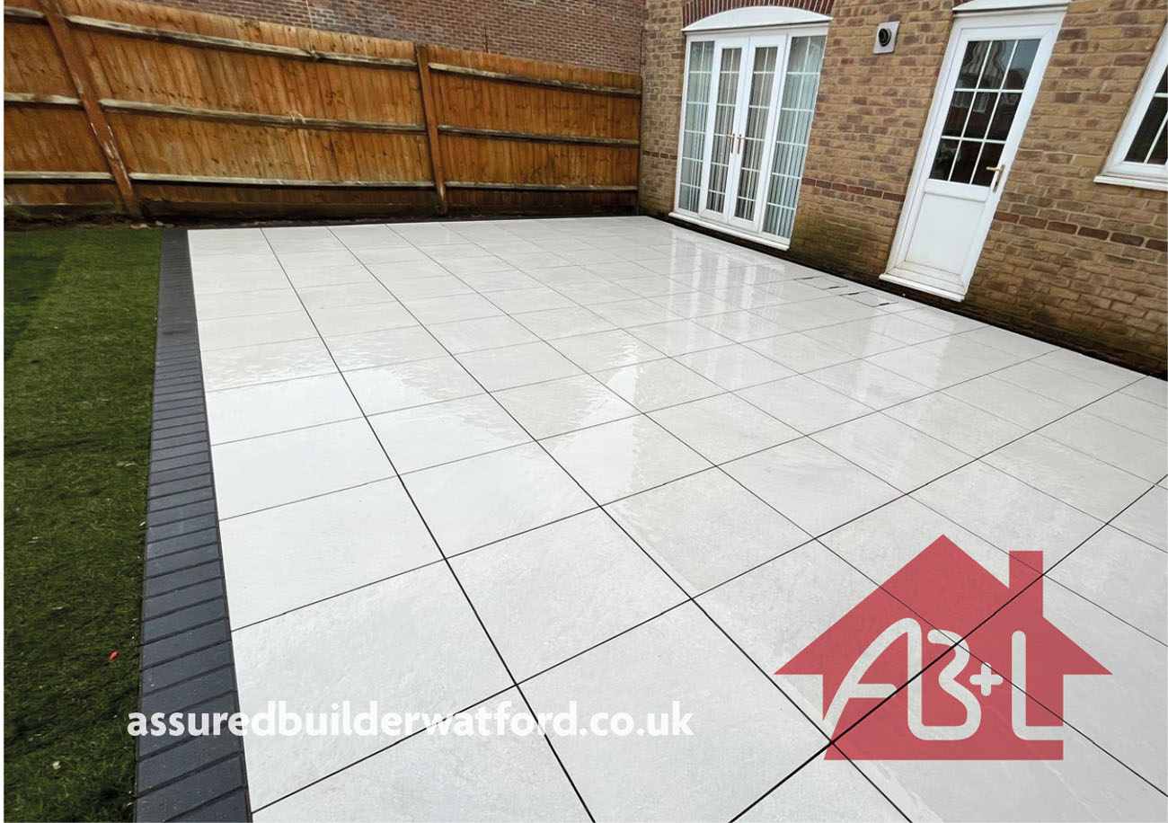 Tiled patio area